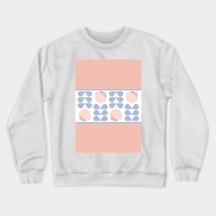 Ice Blue and Rose Retro Scandi Floral Crewneck Sweatshirt